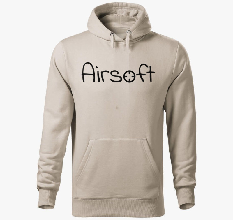 Airsoftos kapucnis pulóver — Drapp szürke
