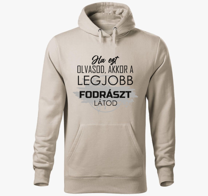 Legjobb fodrász kapucnis pulóver — Drapp szürke