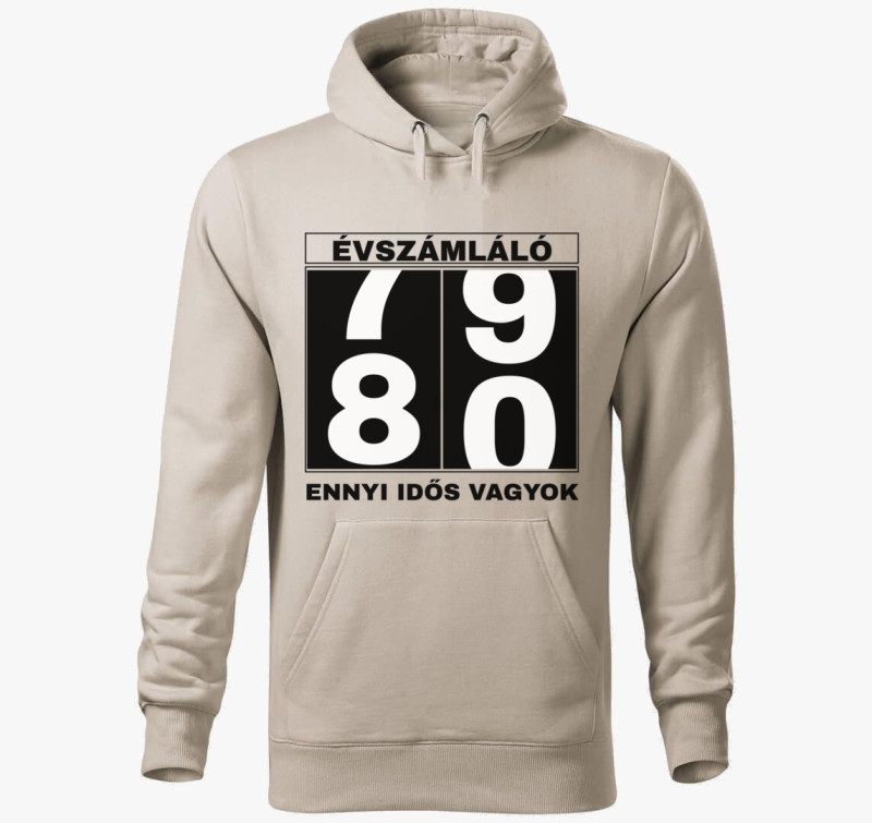 Évszámláló 80 éves szülinapi póló — Drapp szürke