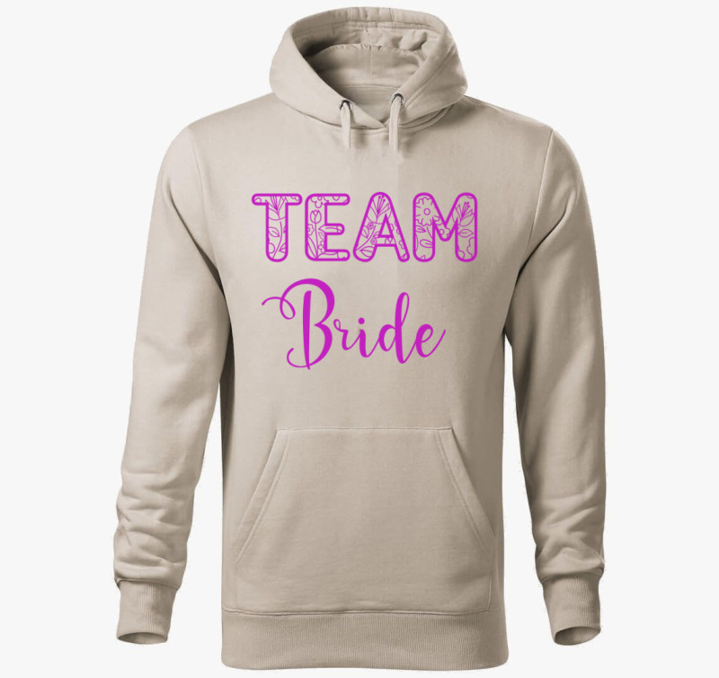 Team Bride kapucnis pulóver — Drapp szürke