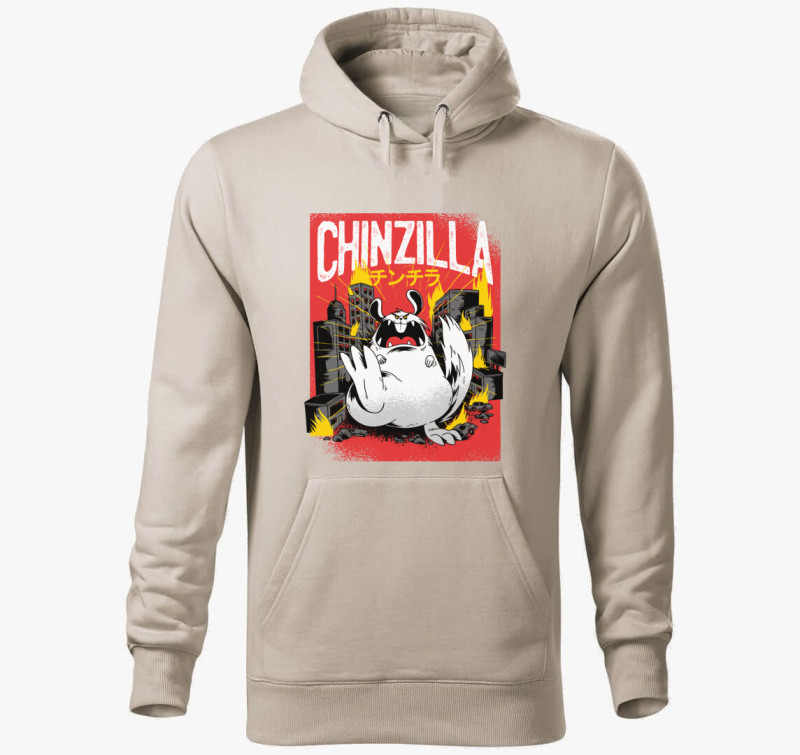 Chinzilla - csincsilla kapucnis pulóver — Drapp szürke