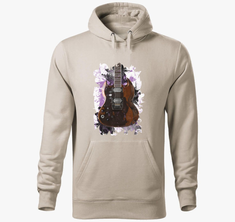 Tony Iommi Old Boy Gitár kapucnis pulóver — Drapp szürke