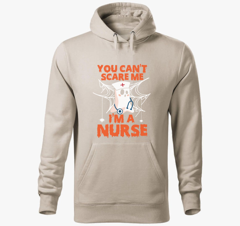 Nurse halloween kapucnis pulóver — Drapp szürke