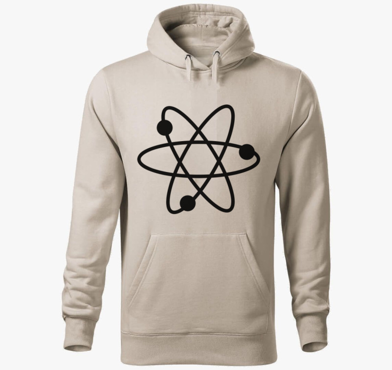 Atom kapucnis pulóver — Drapp szürke