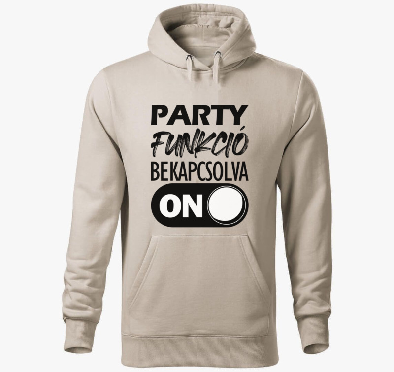 Party funkció kapucnis pulóver — Drapp szürke