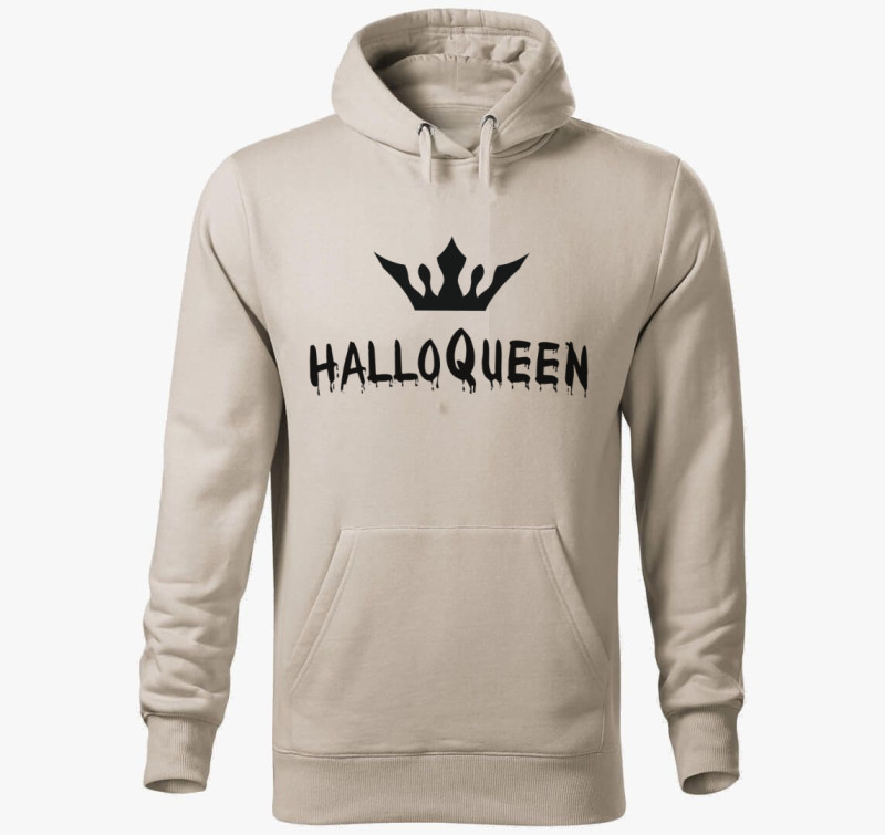 Halloqueen kapucnis pulóver — Drapp szürke