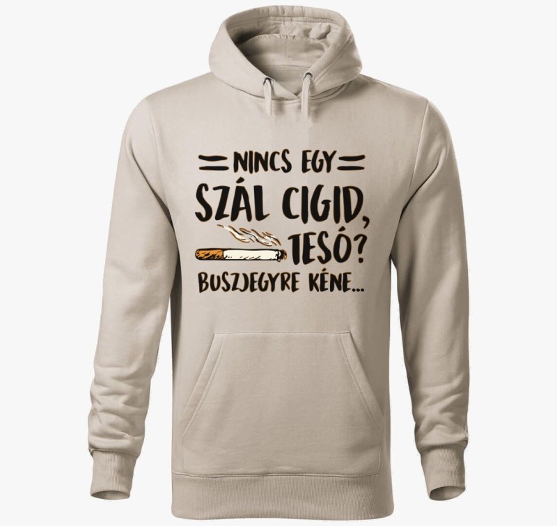 Nincs egy szál cigid kapucnis pulóver — Drapp szürke