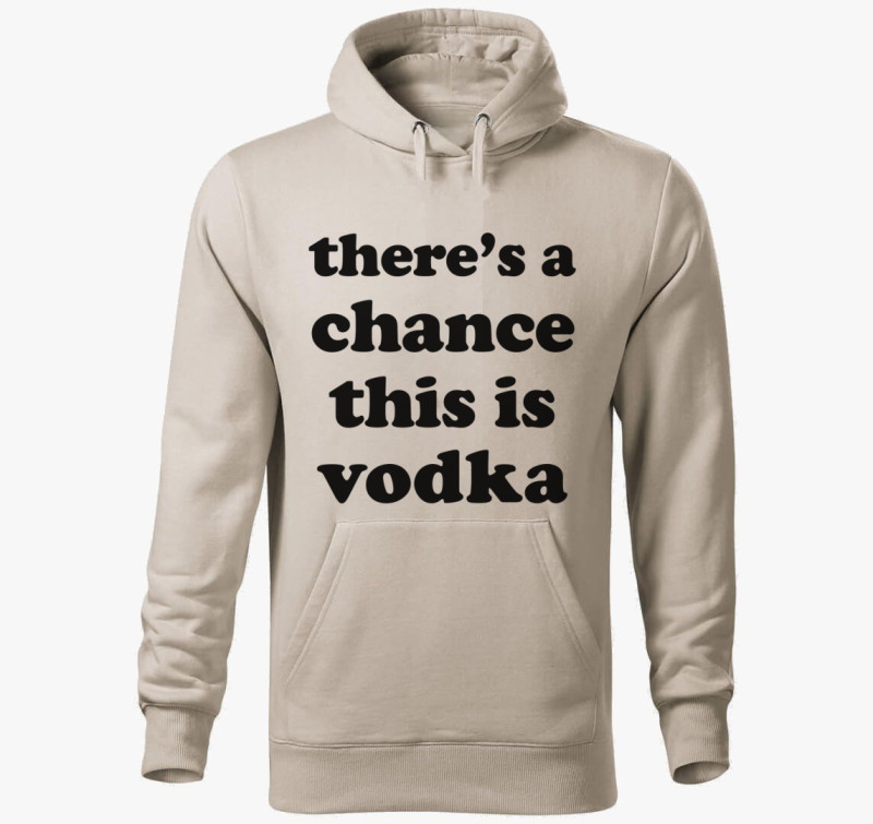 Vodka chance kapucnis pulóver — Drapp szürke