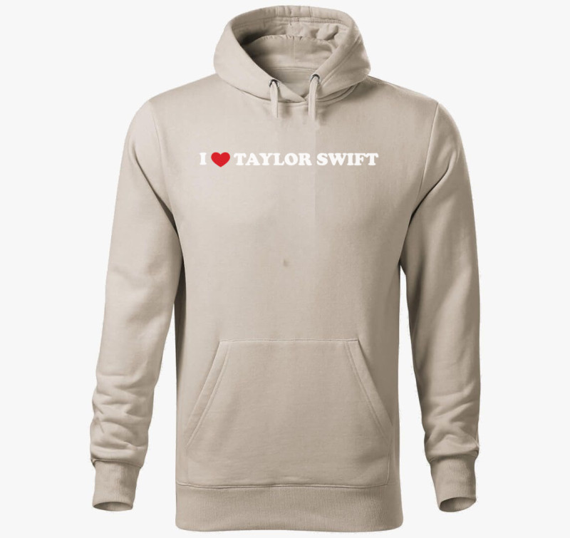 Love TS white kapucnis pulóver — Drapp szürke