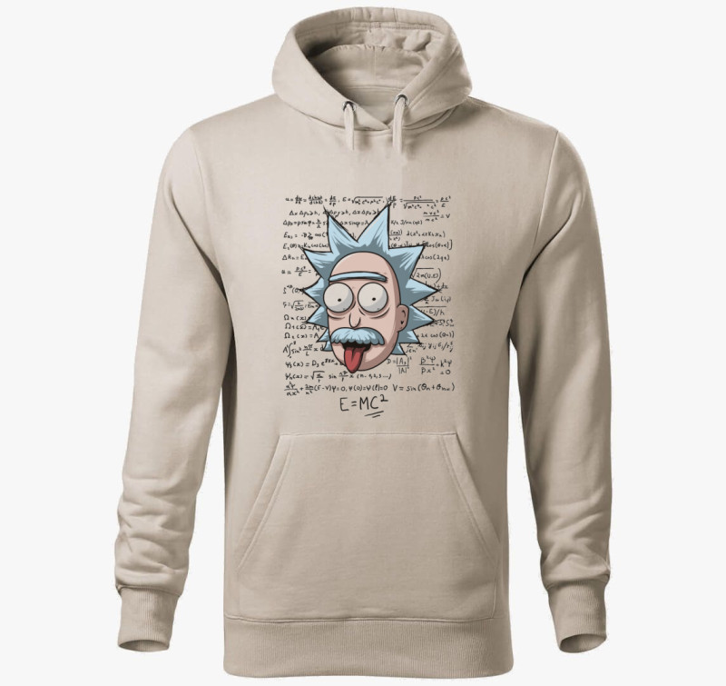 Einstein Rick kapucnis pulóver — Drapp szürke