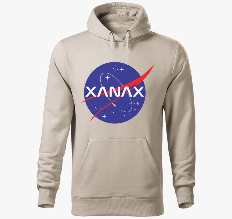 Xanax kapucnis pulóver — Drapp szürke