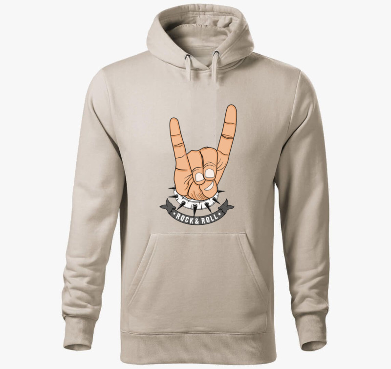 Rock and Roll 2.0 kapucnis pulóver — Drapp szürke