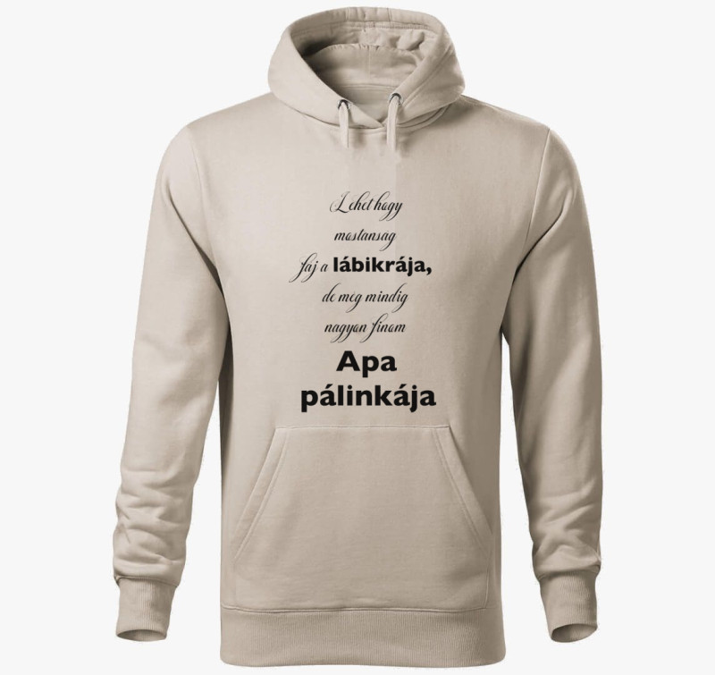 Pálinkafőző apuka kapucnis pulóver — Drapp szürke