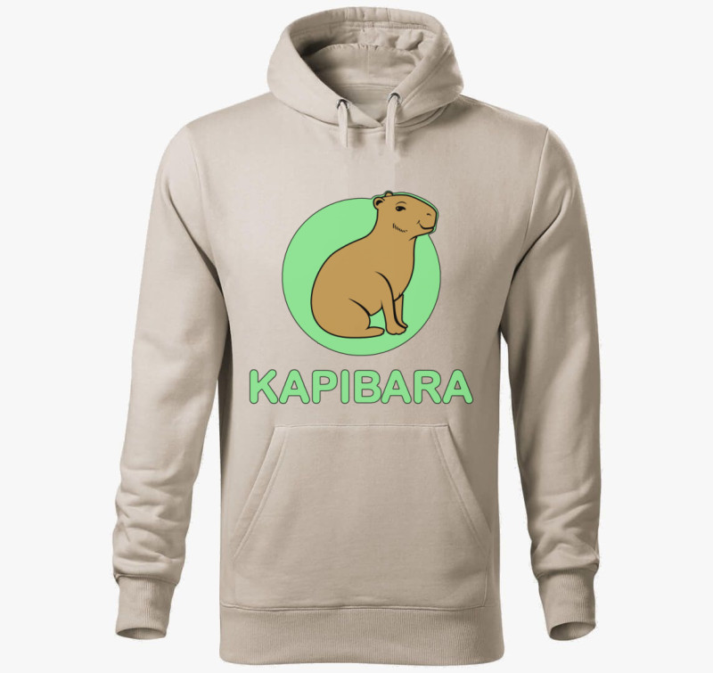 Kapibara kapucnis pulóver — Drapp szürke