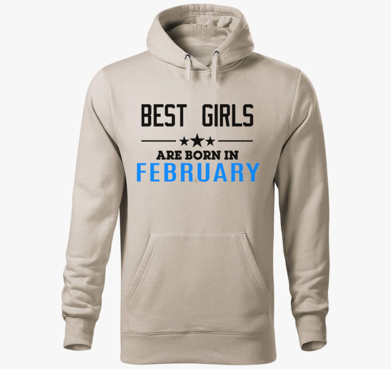 Best girls born (választható hónap) kapucnis pulóver — Drapp szürke