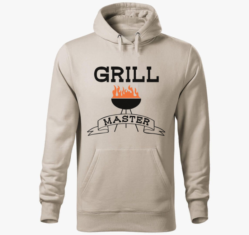 Grill Mester kapucnis pulóver — Drapp szürke