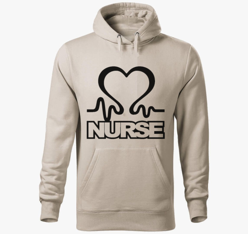 Nurse (Ápolónő) kapucnis pulóver — Drapp szürke