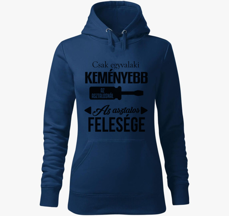 Asztalos feleség - asztalos kapucnis pulóver — Éjkék