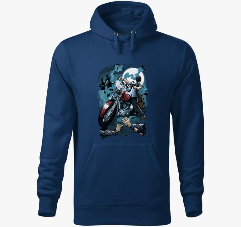Pirate Biker kapucnis pulóver — Éjkék