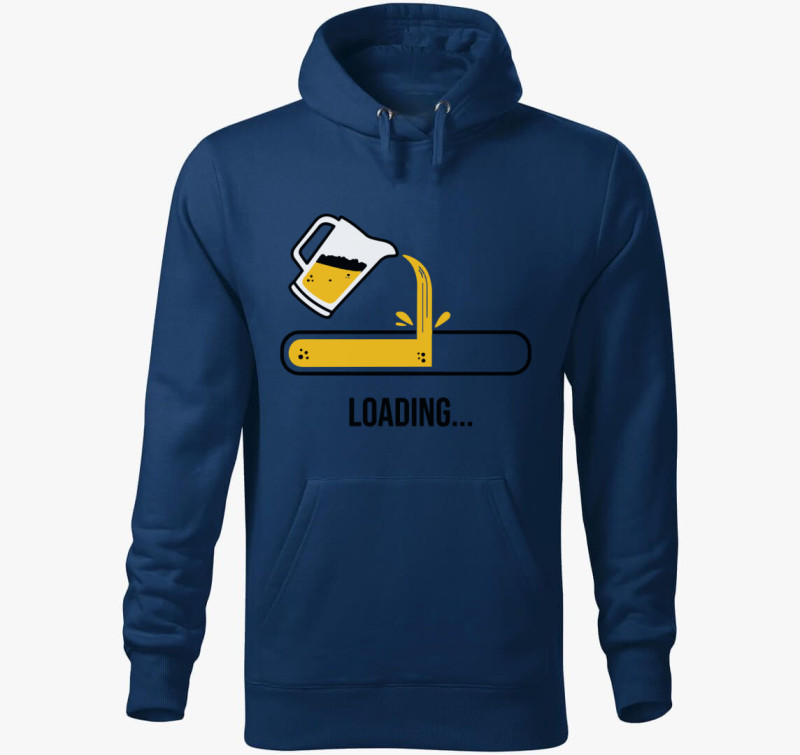 Beer Loading kapucnis pulóver — Éjkék