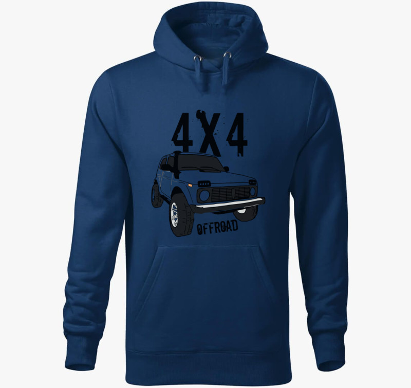4x4 offroad kapucnis pulóver — Éjkék