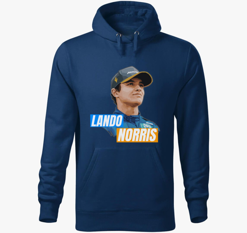 Lando Norris Forma 1 kapucnis pulóver — Éjkék