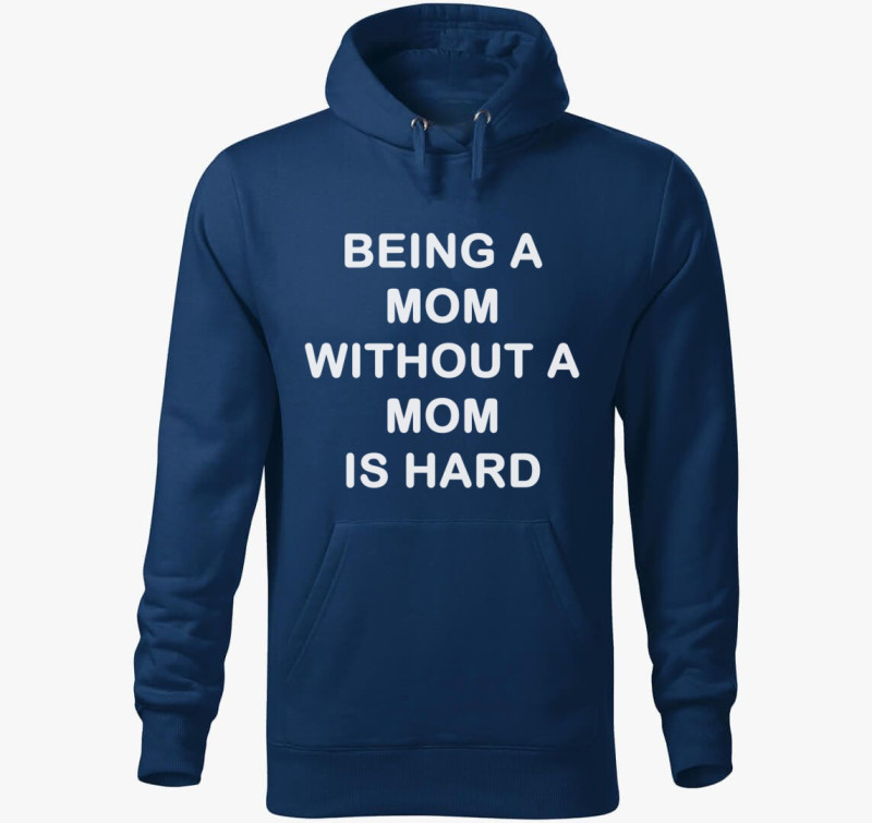 Without Mom kapucnis pulóver — Éjkék