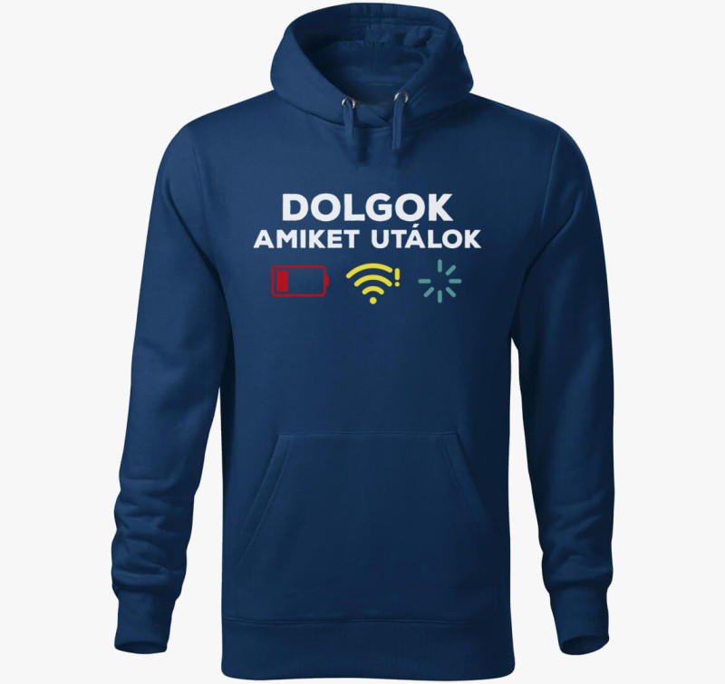Dolgok amiket utálok  vicces kapucnis pulóver — Éjkék