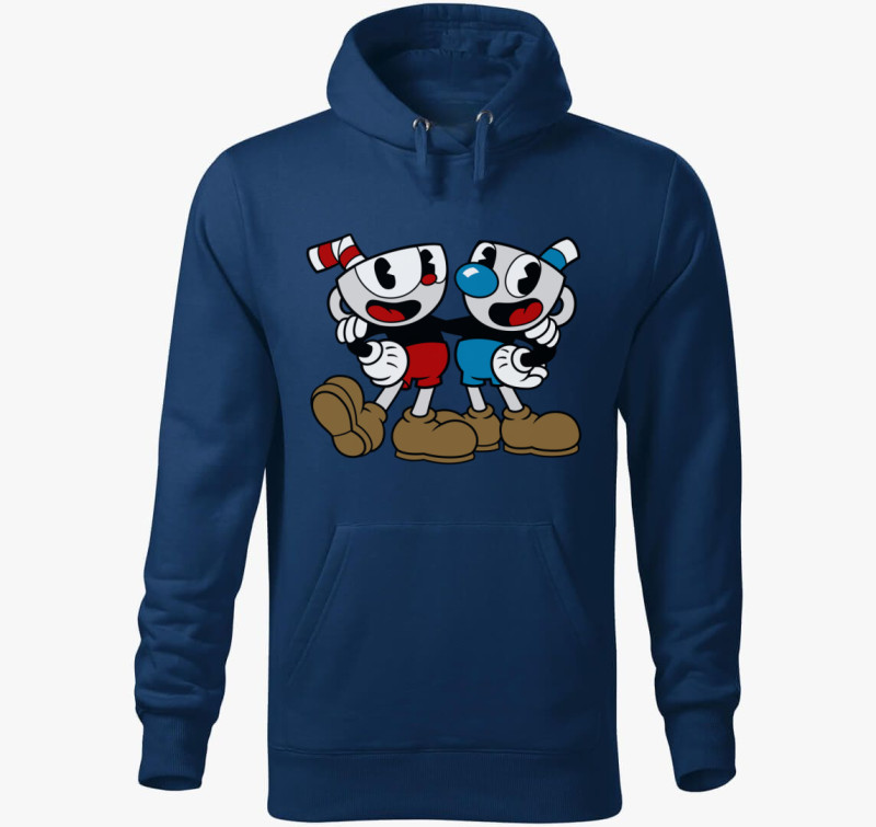 Cup Head kapucnis pulóver — Éjkék