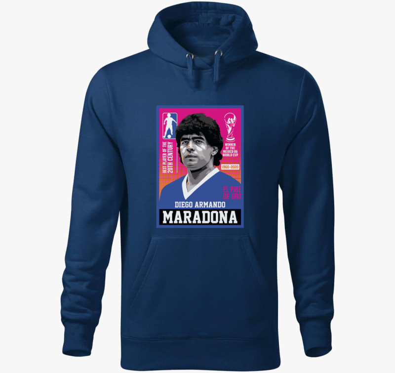 Maradona kapucnis pulóver — Éjkék