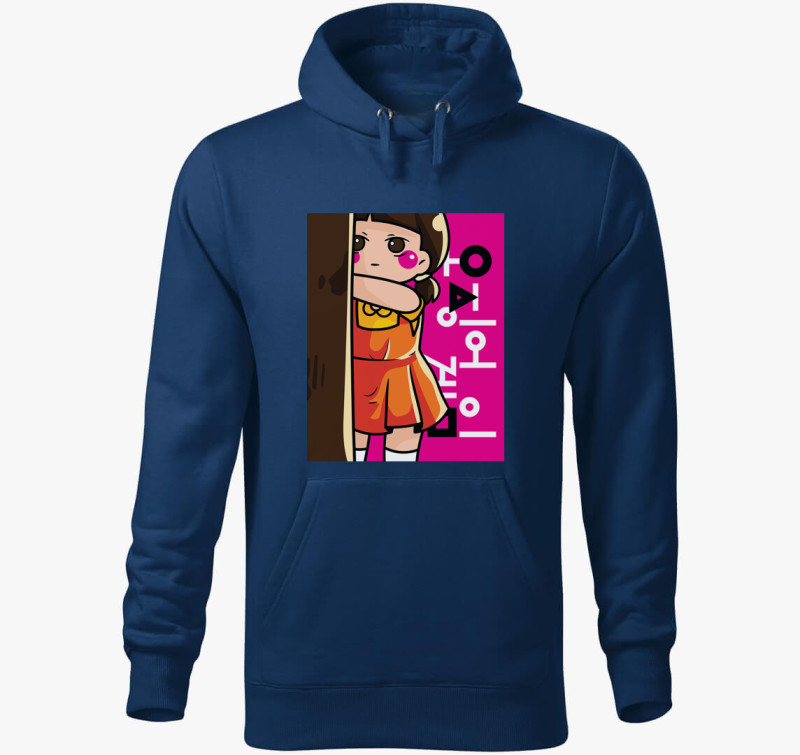 Squid game baba kapucnis pulóver — Éjkék