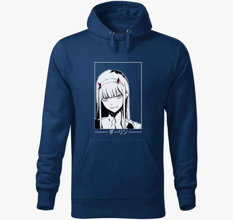 Zero Two kapucnis pulóver — Éjkék