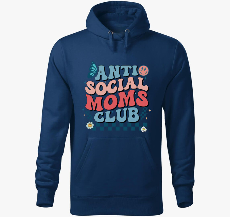 Antisocial MOM Club kapucnis pulóver — Éjkék