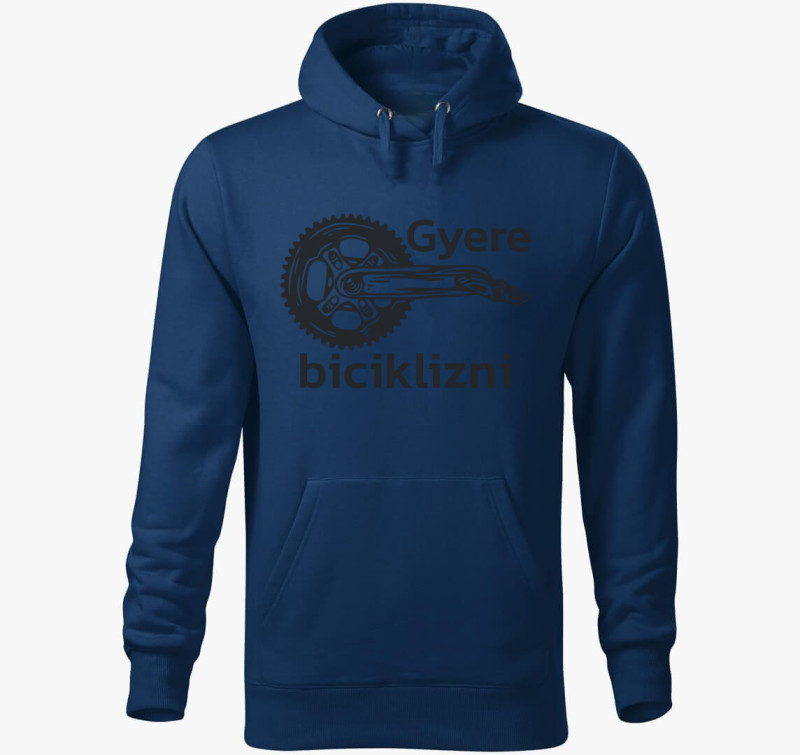 Gyere biciklizni kapucnis pulóver — Éjkék
