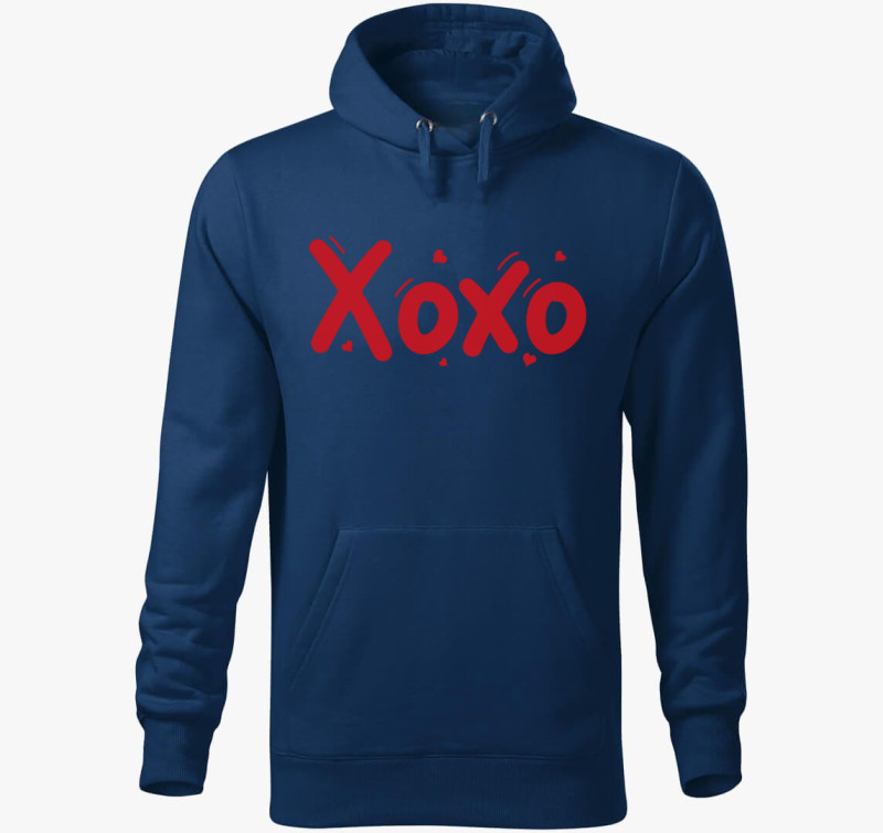 Xoxo szív kapucnis pulóver — Éjkék