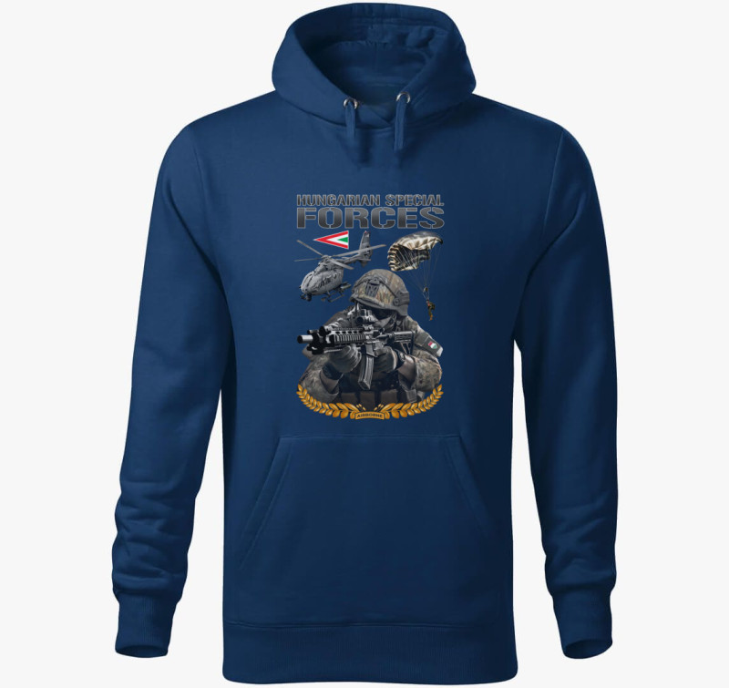 Hungarian Special Force kapucnis pulóver — Éjkék
