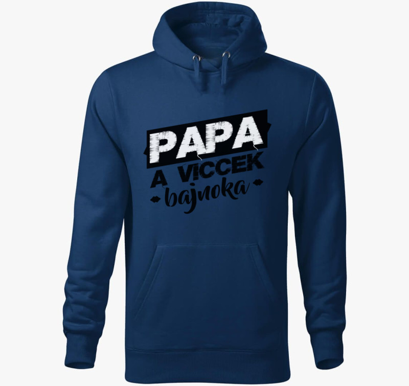 Papa Viccek Bajnoka kapucnis pulóver — Éjkék