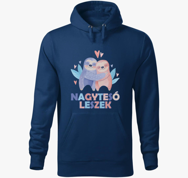 Nagytesó leszek - lajháros kapucnis pulóver — Éjkék