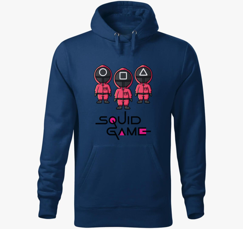 Squid Game - Chibi rózsaszín őrök kapucnis pulóver — Éjkék