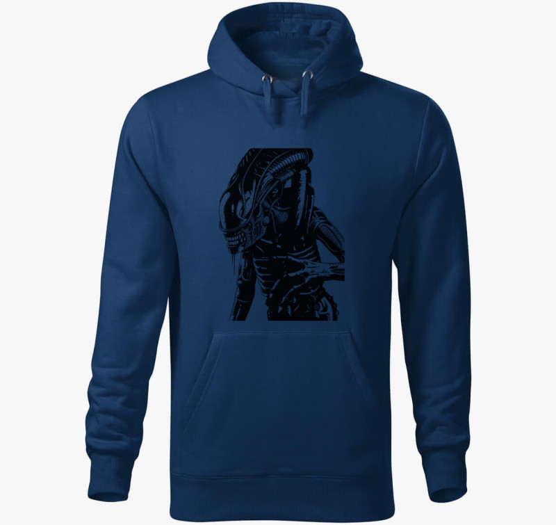 Alien Xenomorph kapucnis pulóver — Éjkék