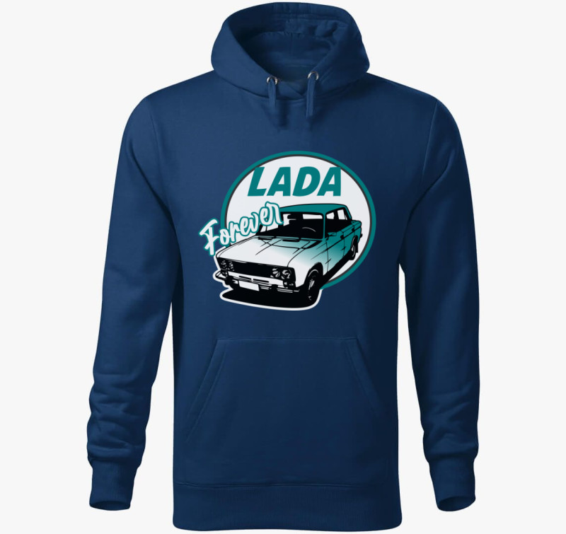 Lada szerelmeseinek kapucnis pulóver — Éjkék