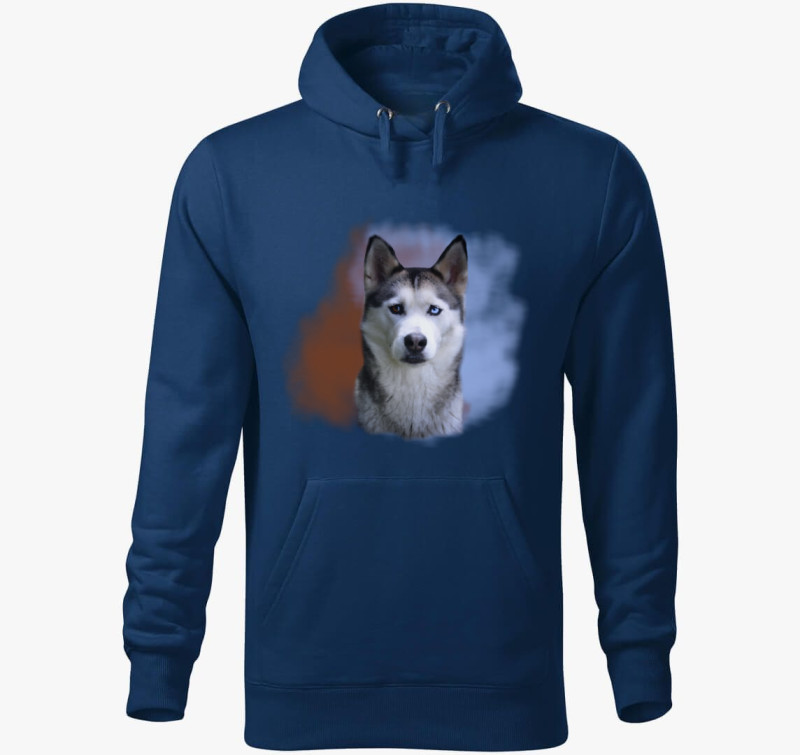 Husky kapucnis pulóver — Éjkék