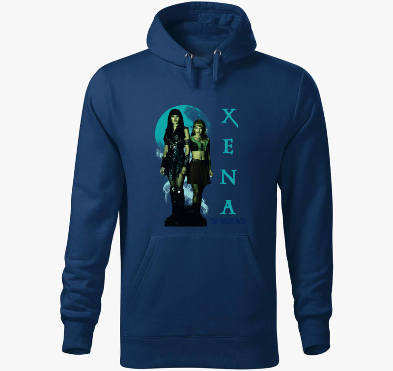 Xena és Gabrielle kapucnis pulóver — Éjkék