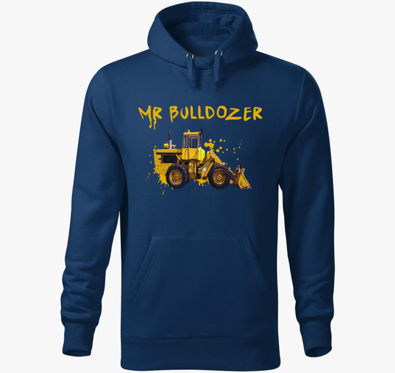 Mr. Bulldozer kapucnis pulóver — Éjkék