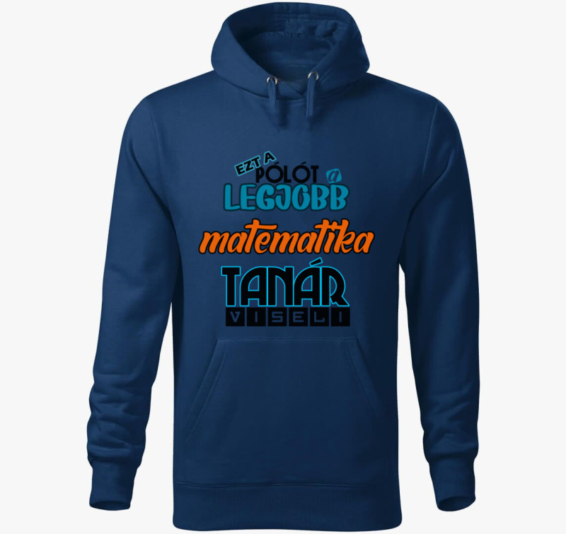 Matematika tanár kapucnis pulóver — Éjkék