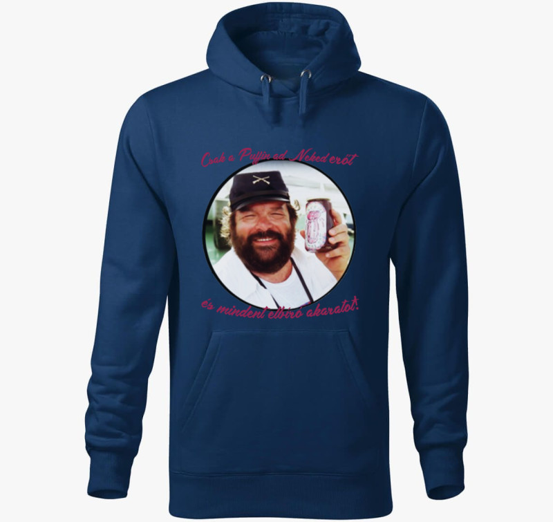 Bud Spencer csak a puffin kapucnis pulóver — Éjkék