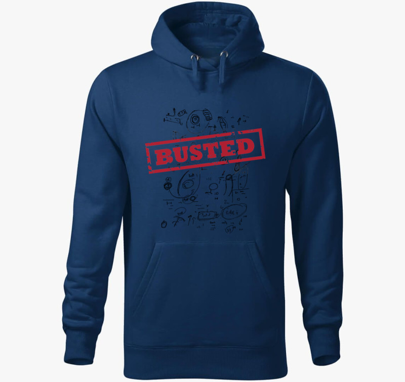 Mesterterv BUSTED kapucnis pulóver — Éjkék
