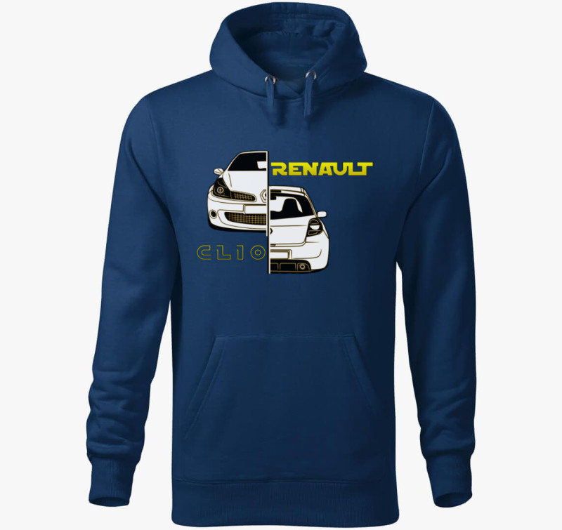 Renault Clio kapucnis pulóver — Éjkék