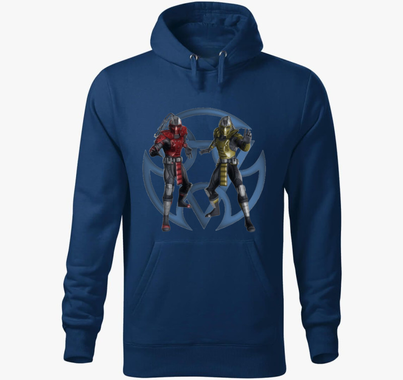 Sektor Cyrax Mortal Kombat kapucnis pulóver — Éjkék