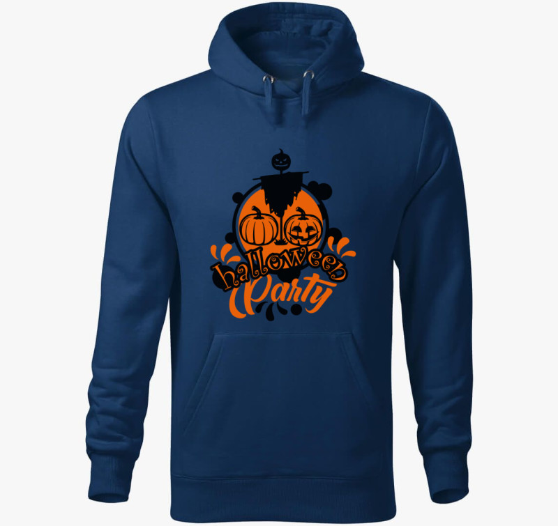 Halloween mintás kapucnis pulóver — Éjkék
